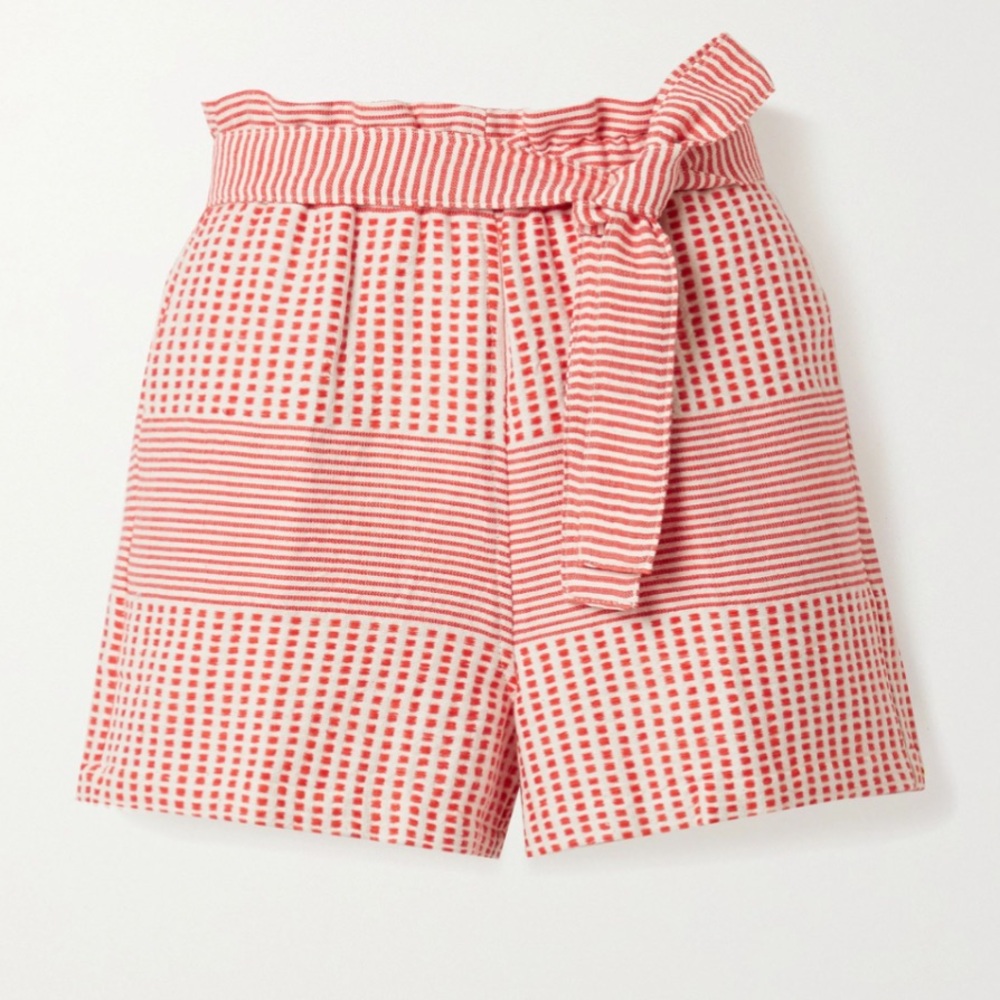 LEMLEM Belted Cotton Paperbag Shorts